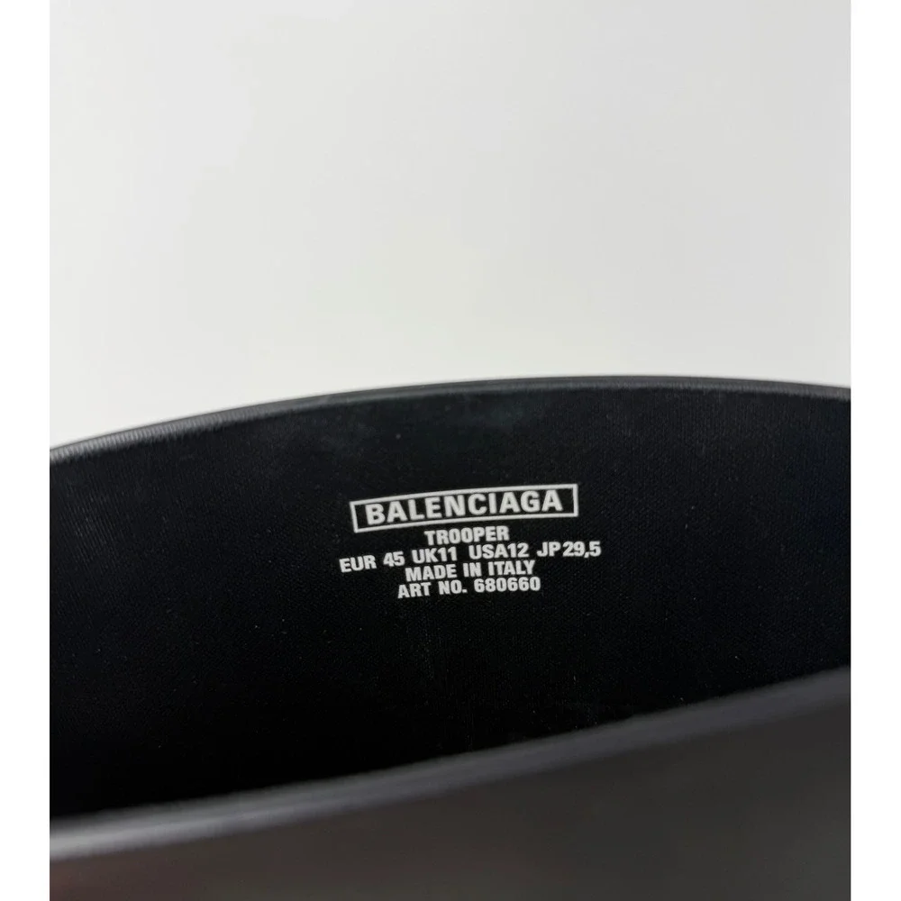 Balenciaga Trooper Rubber Boots Black Size 12 US 45 EU